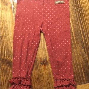 Matilda Jane Burgundy Ruffle Leggings with Dots